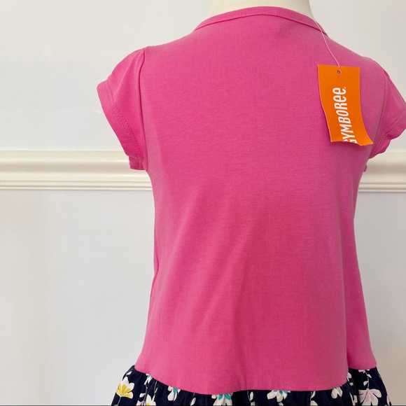 Gymboree Pink Blue Ruffle Short Sleeve Dress 3T - Picture 6 of 12